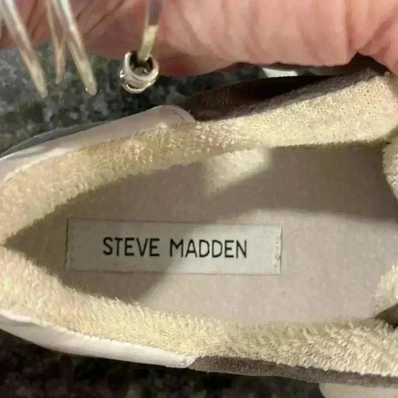 Steve Madden Womens Sneakers Tan/Beige 7 Lace-Up Platform Star Suede Sock Lining - Picture 6 of 8